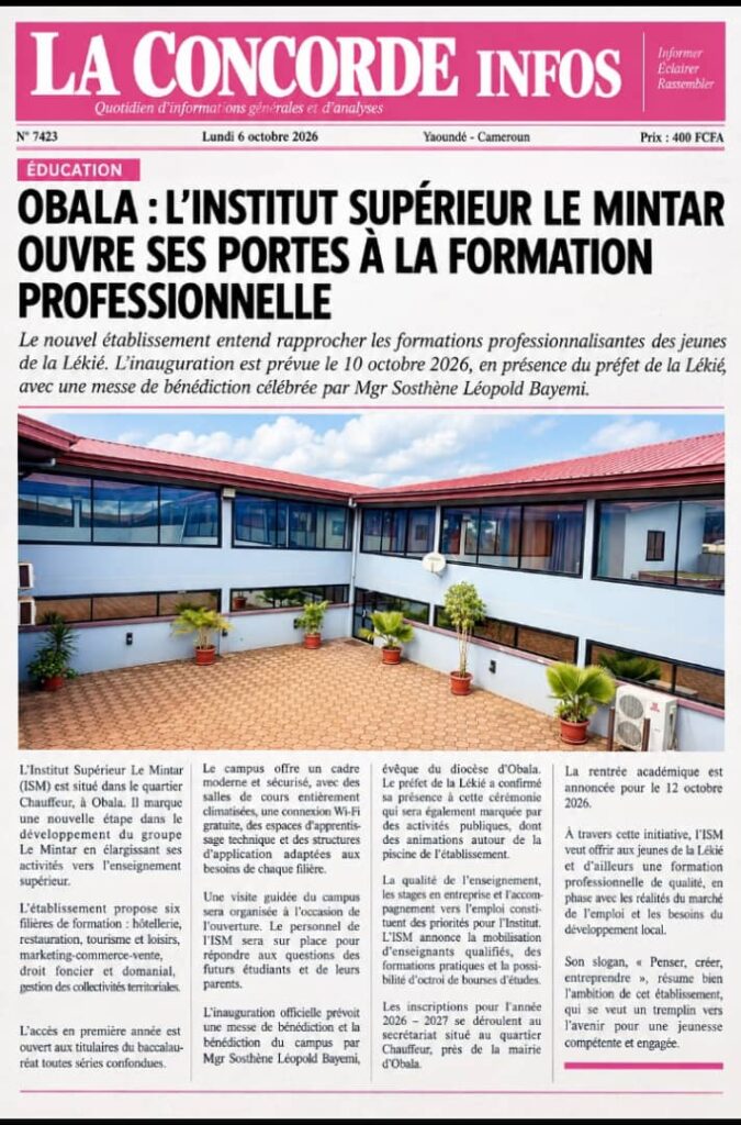 Obala : Le Mintar investit dans l’enseignement supérieur et mise sur la formation professionnelle