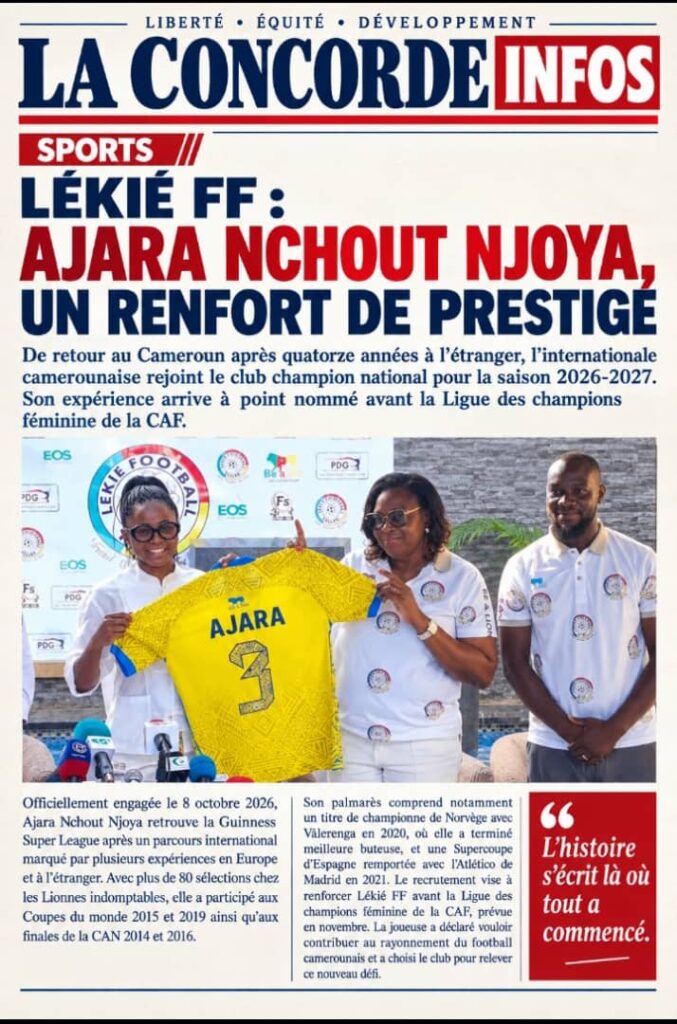 CAMEROUN-FOOTBALL FÉMININ : AJARA NCHOUT NJOYA, LE RETOUR D’UNE STAR À LÉKIÉ FF
